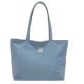 Fourre-tout en nylon bleu gris ardoise, vue de face, ouverture large et anses souples